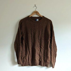 Lambswool Woven Brown Sweater